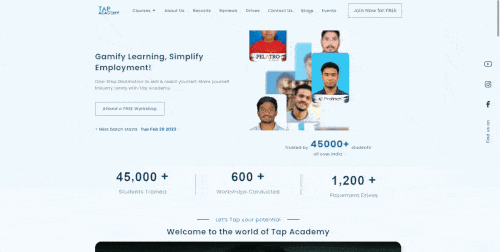 Tap Academy: Code Education Platform Website